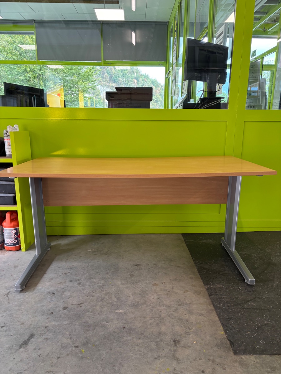 Bürotisch Buche 160x80cm, silberne Metallbeine – Bild 2