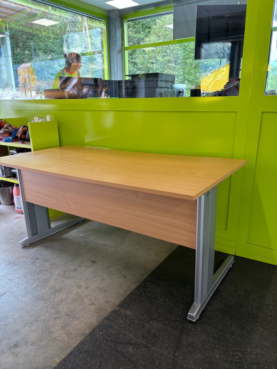 Bürotisch Buche 160x80cm, silberne Metallbeine – Bild 5