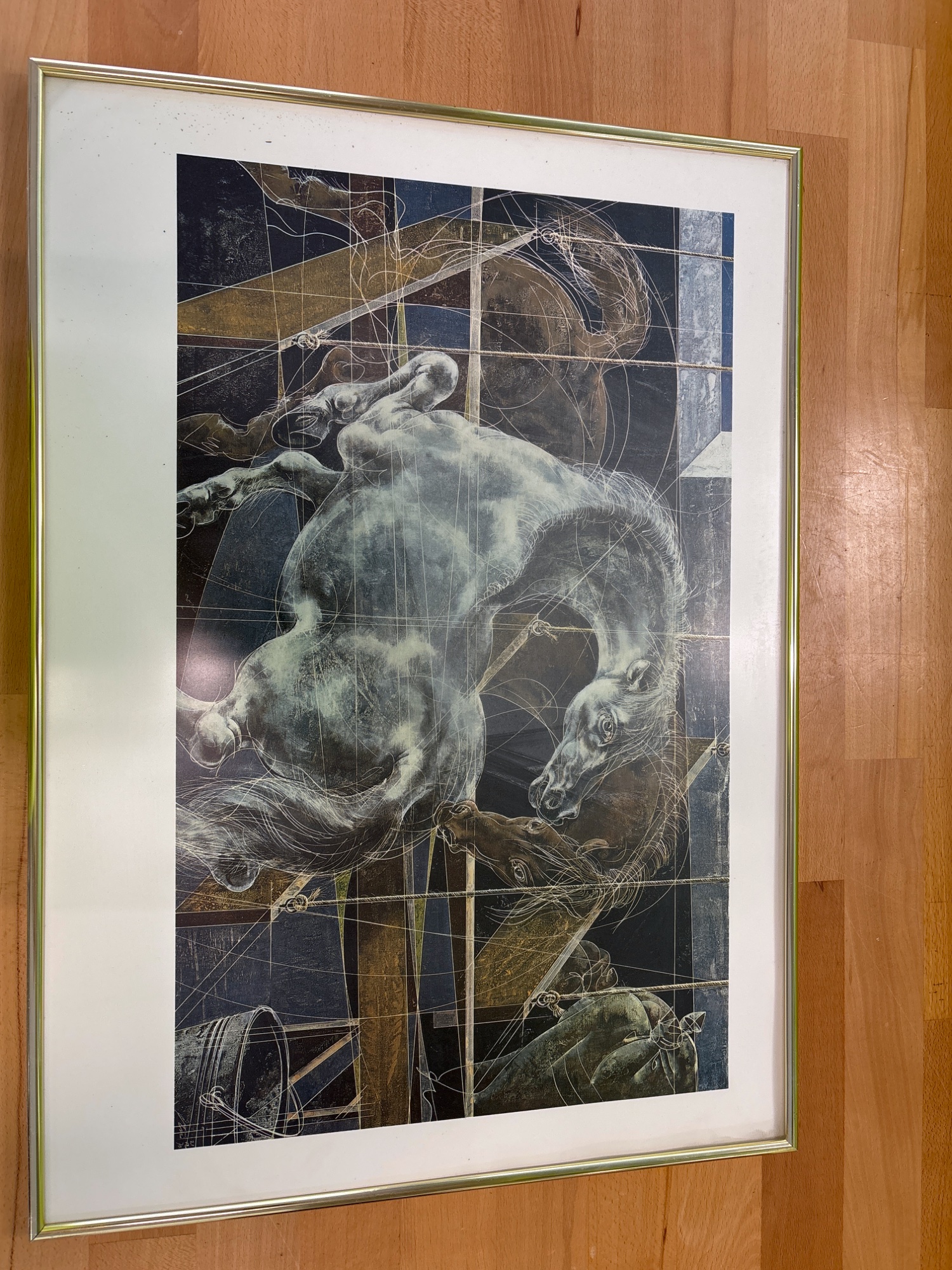 Gerahmter Kunstdruck Pferde, 70x50 cm