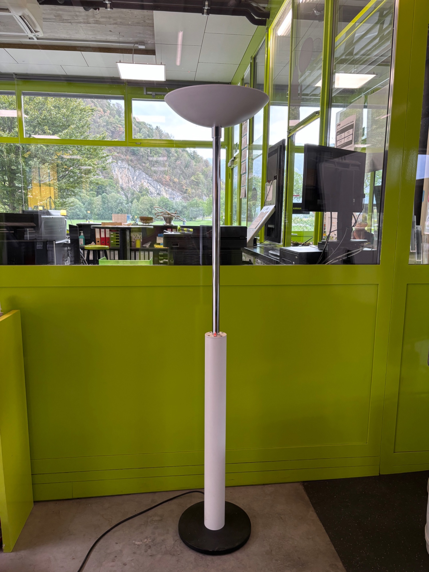 Deckenfluter Stehlampe weiss/chrom, 1.8 m